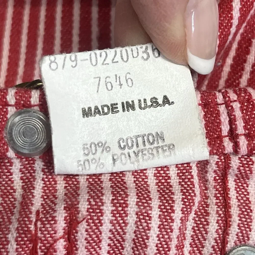 Vintage OshKosh B’gosh Vestbak Shortalls size 2T Made In USA Red Stripes 90's